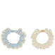 Scrunchies mit Spitze - Crème & Hellblau