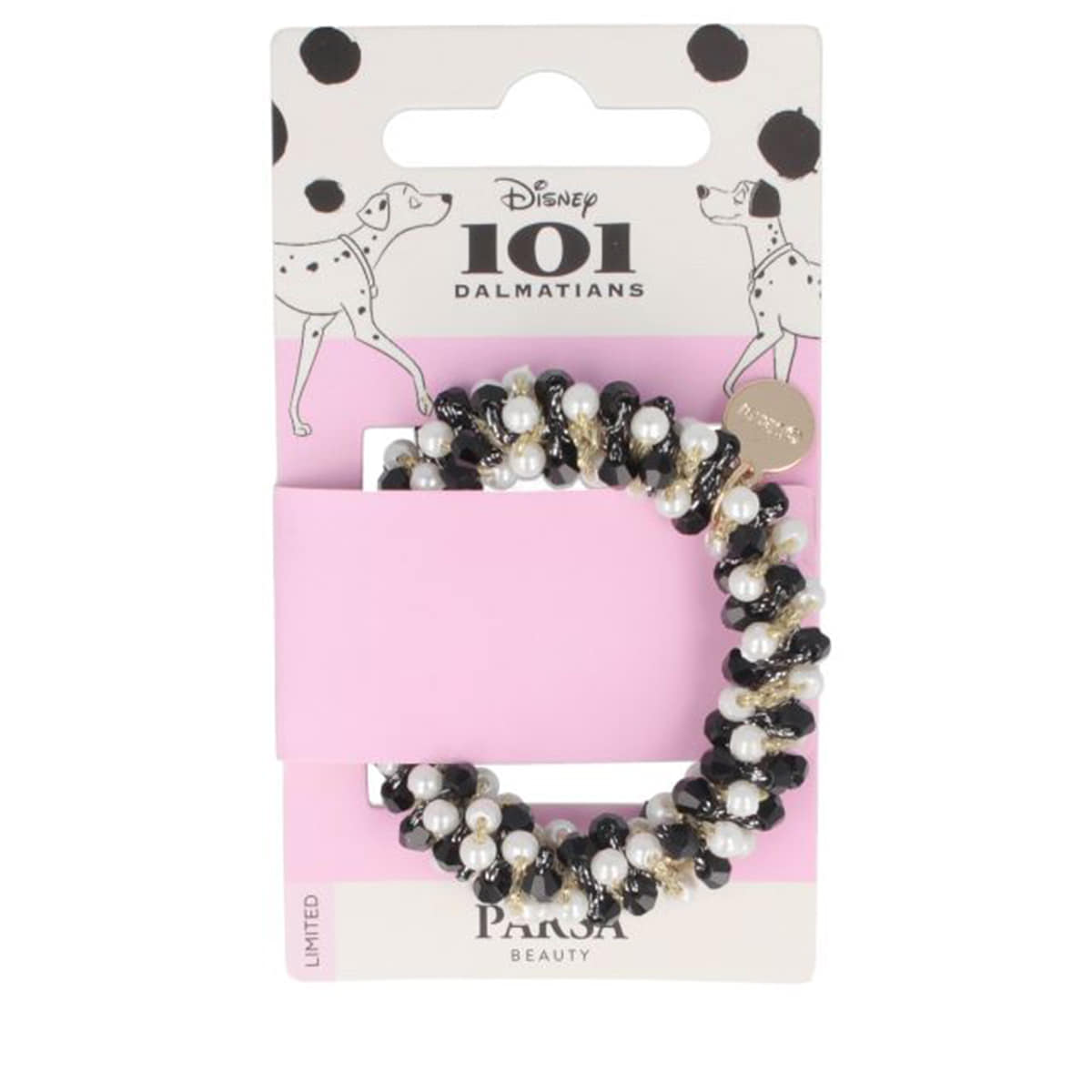 Hair tie with black and white pearls