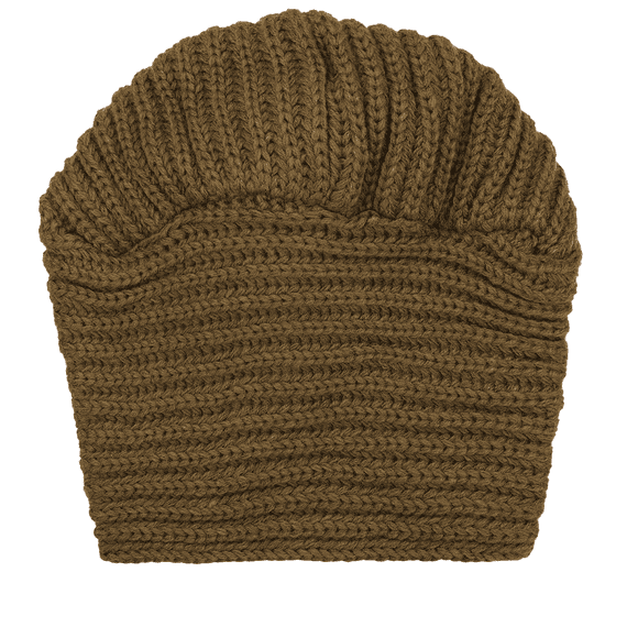 Knitted turban cap, khaki