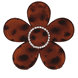 Pince À Cheveux Fleur Avec Strass - Brun