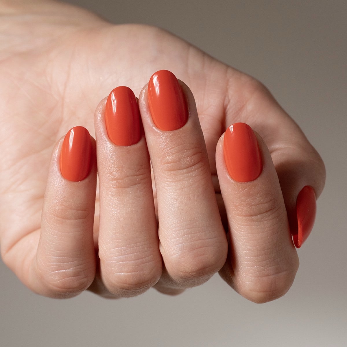Lipstick Red Press On Nails Short Round