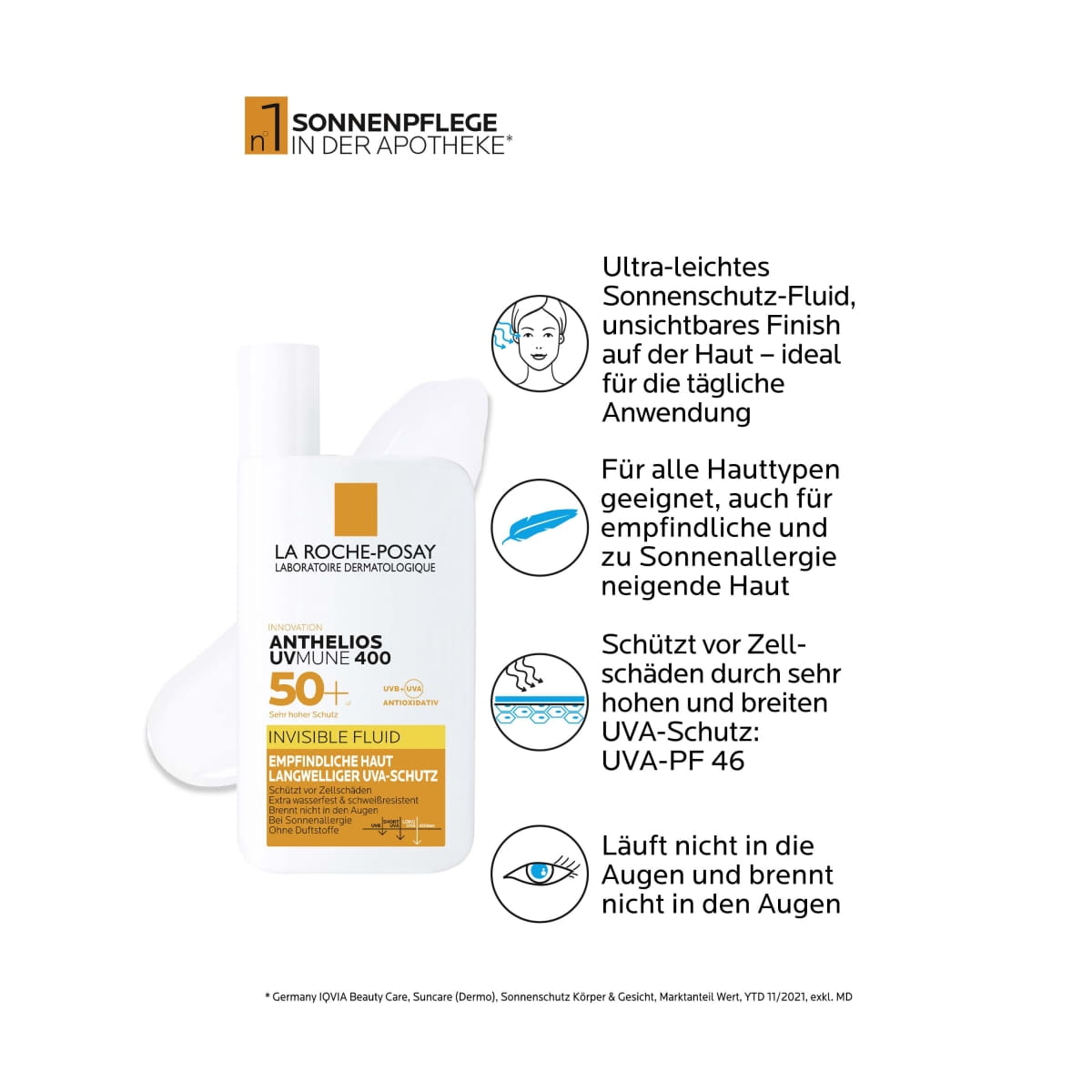 Invisible Fluid UVMune 400 SPF 50+ - Crème solaire pour le visage