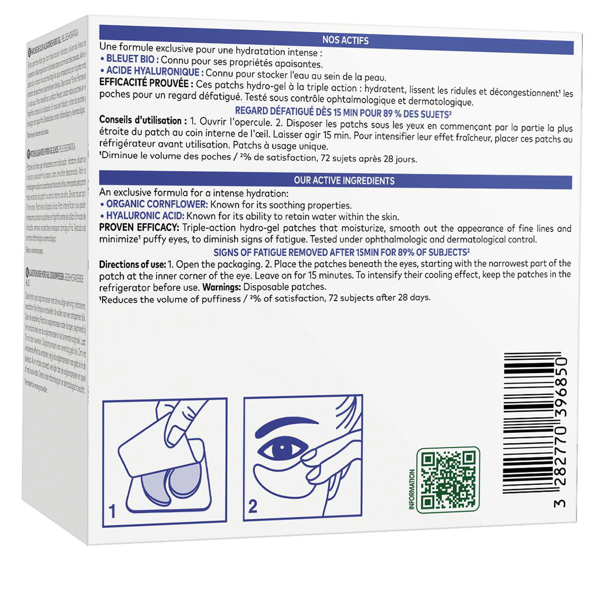 Smoothing Hydro-Gel Eye Patches with Organic Cornflower