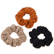 Chenielle scrunchie, black, rust red & beige