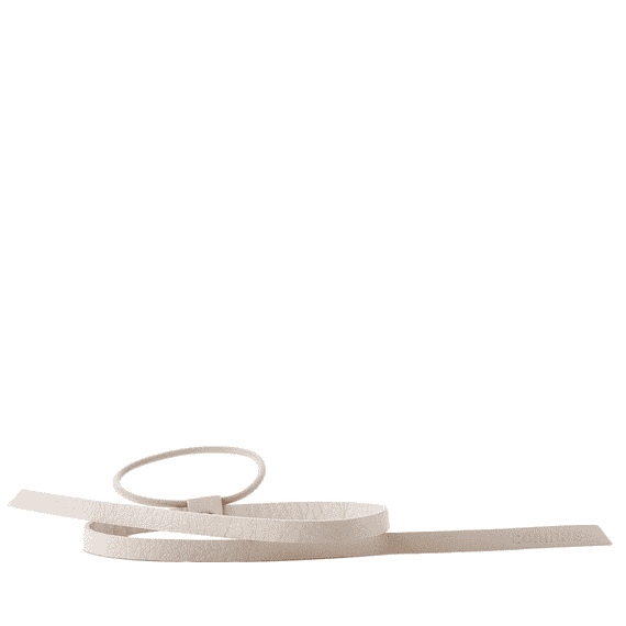 Leather Band Short Narrow Cream