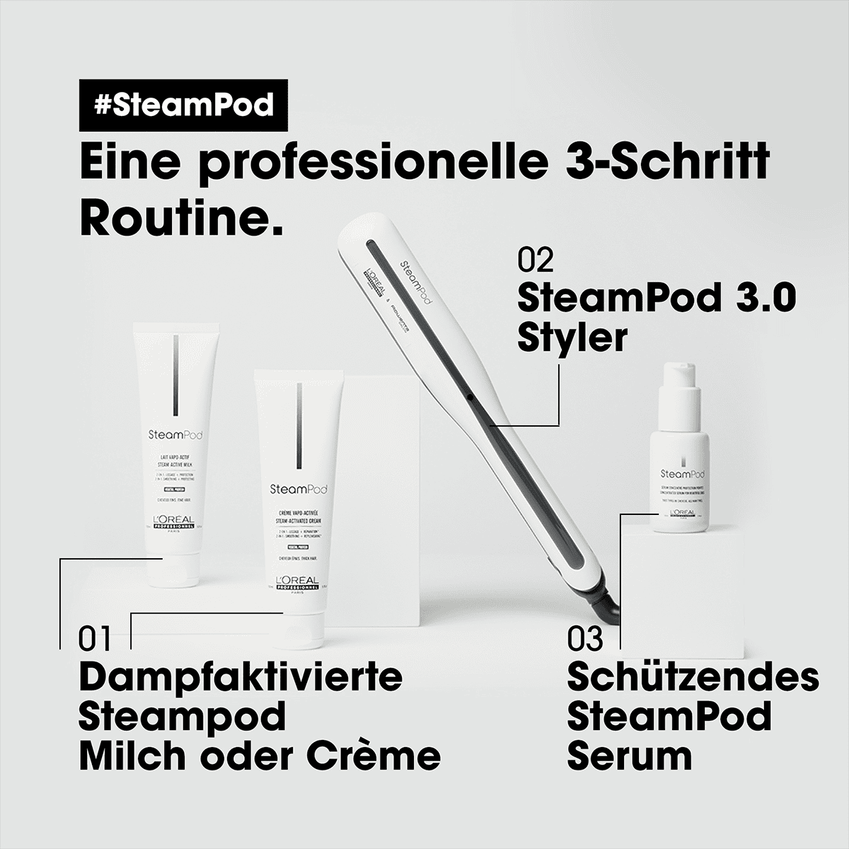 Steampod 3.0 Glätteisen mit Dampftechnologie