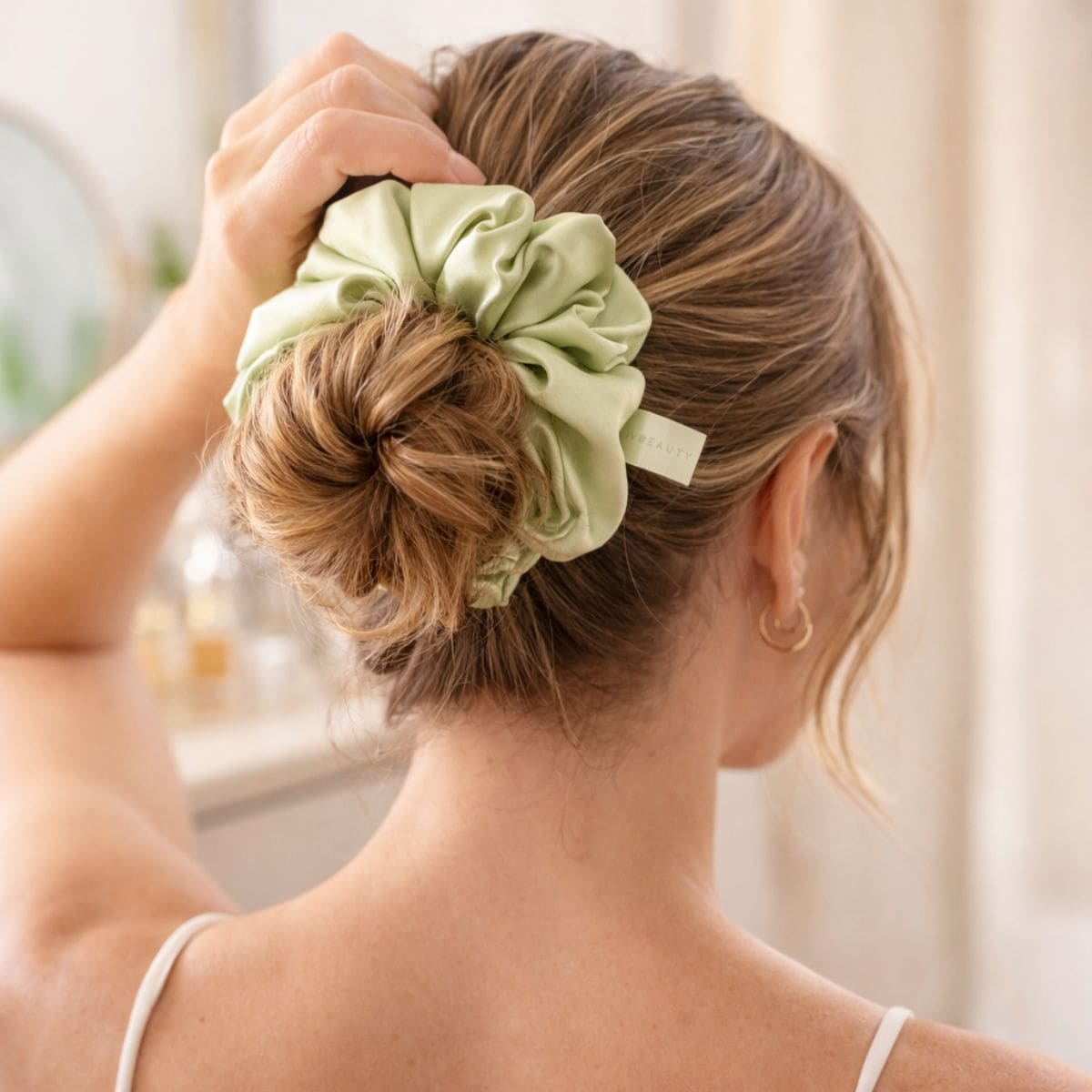Premium Seiden Scrunchie Matcha
