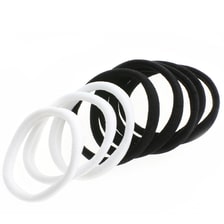 Elastic, supersoft,  schwarz und weiss sortiert,  gerade, 8 Stk.