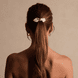 Leather Bow Small Hair Tie Cream
