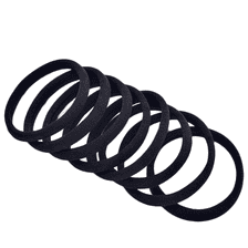 Elastic, supersoft, black, flat, 8 pcs