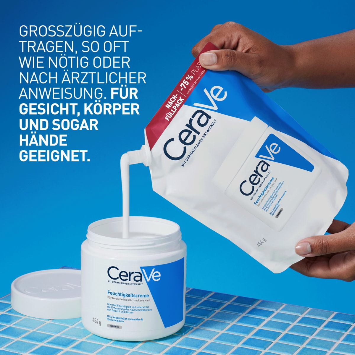 Feuchtigkeitscreme für trockene Gesichts- und Körperhaut - Refill