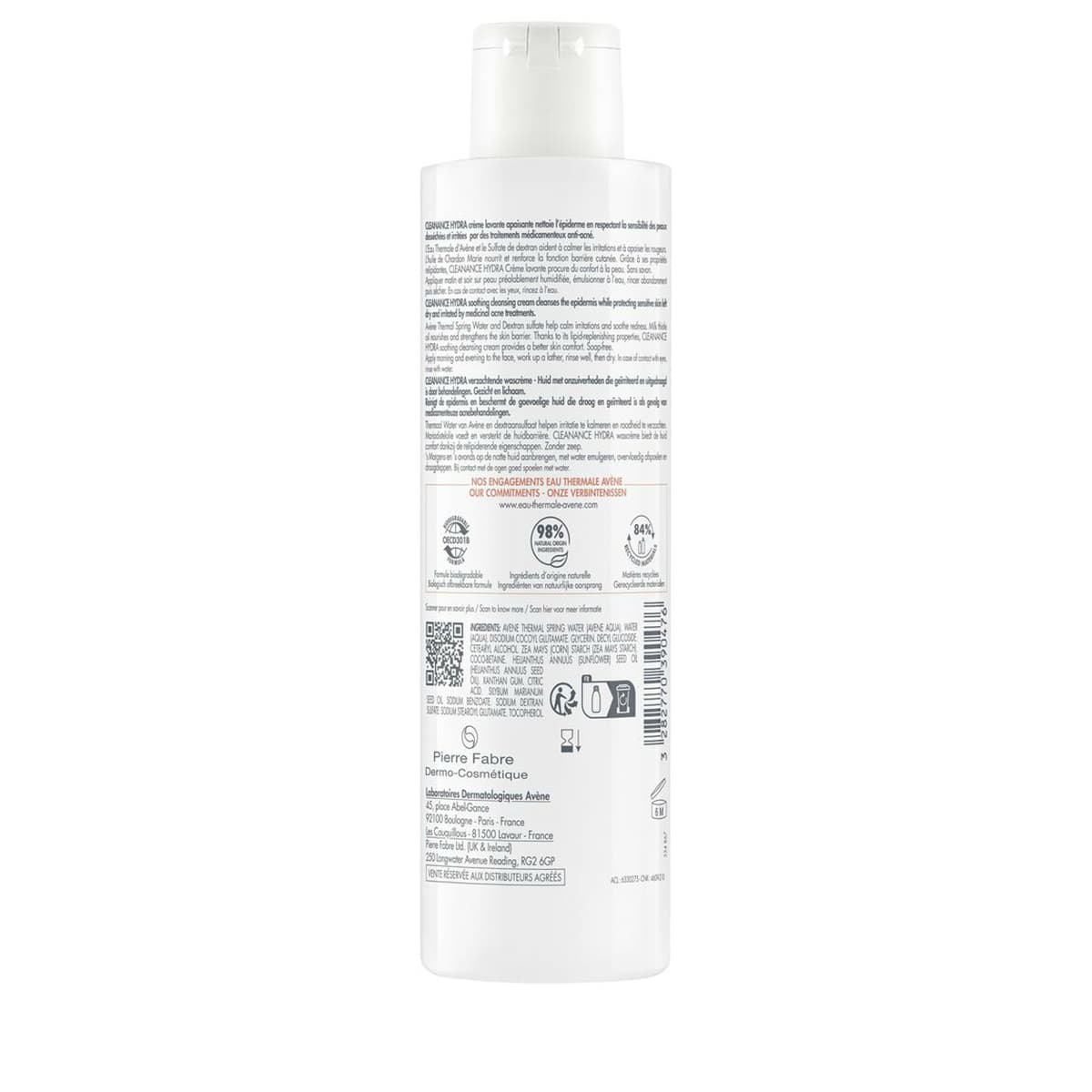 Crème nettoyante hydratante pour traitements contre l’acné
