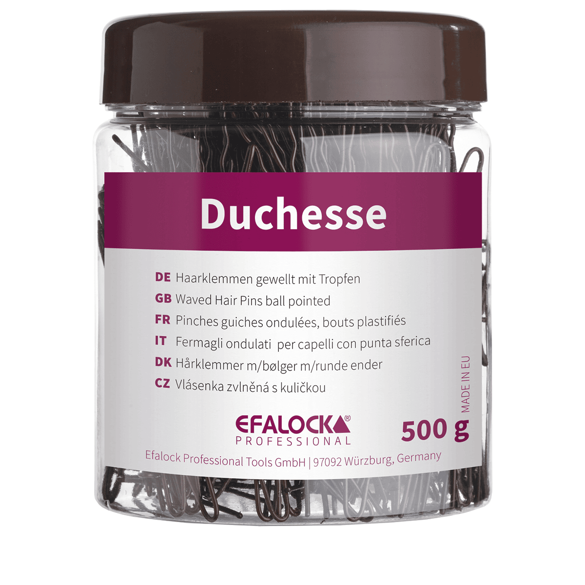 Haarklemmen Duchesse 70 mm Braun