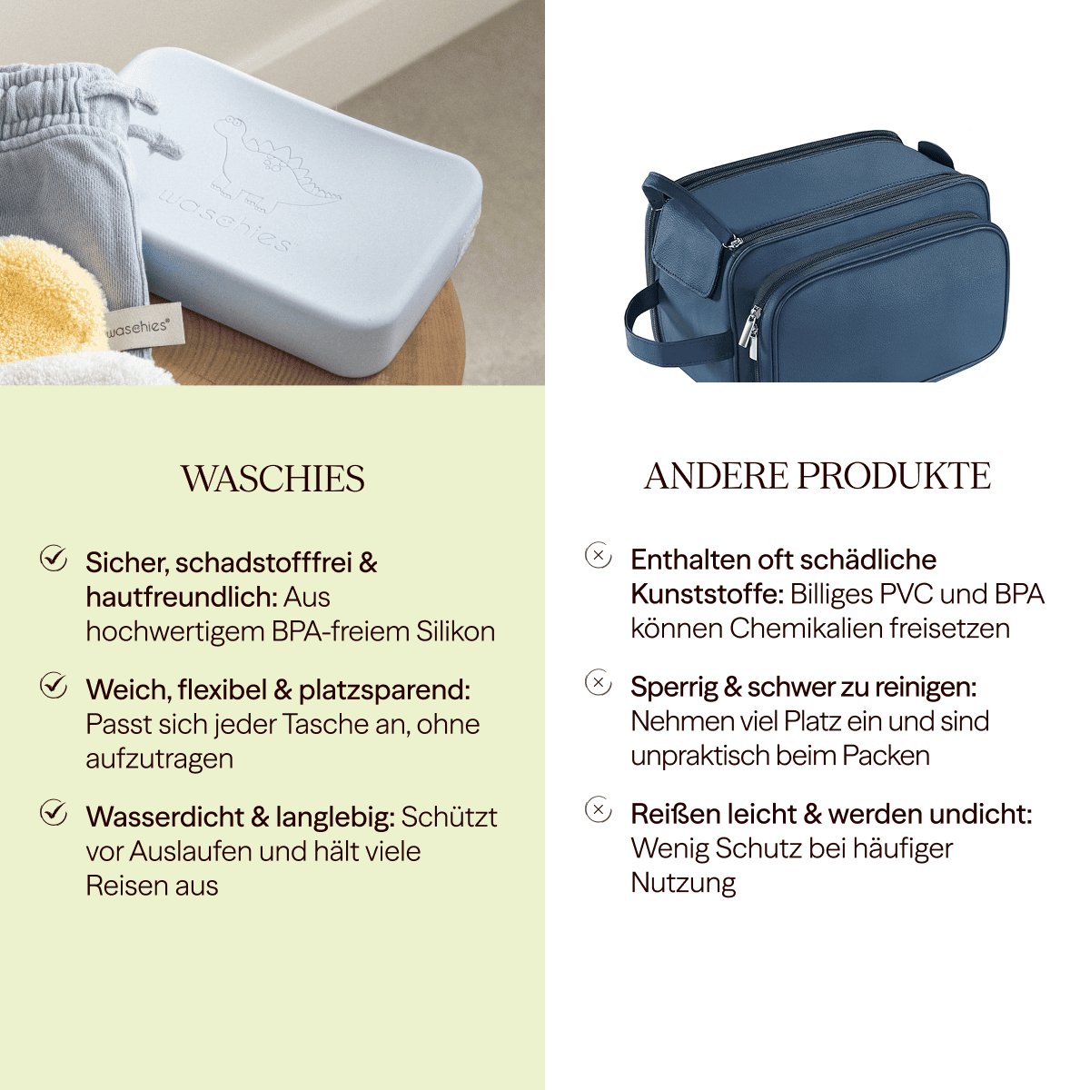 Wiederverwendbare Kosmetikbag - Kids Grey