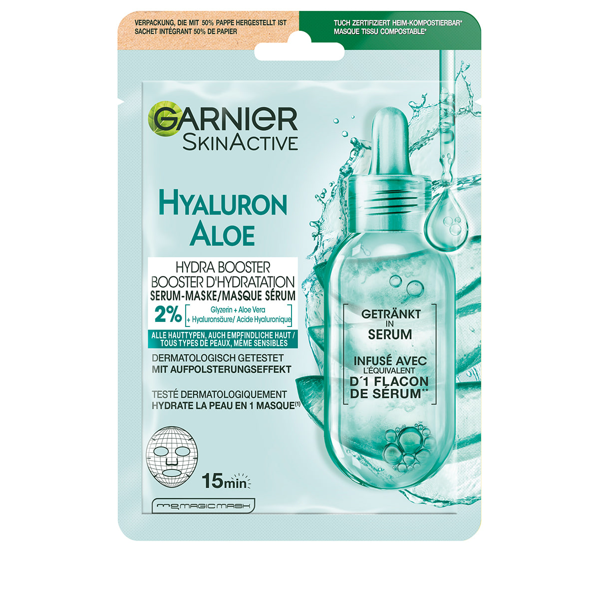 Hydra Bomb Tuchmaske Aloe Vera für feuchtigkeitsbedürftige Haut