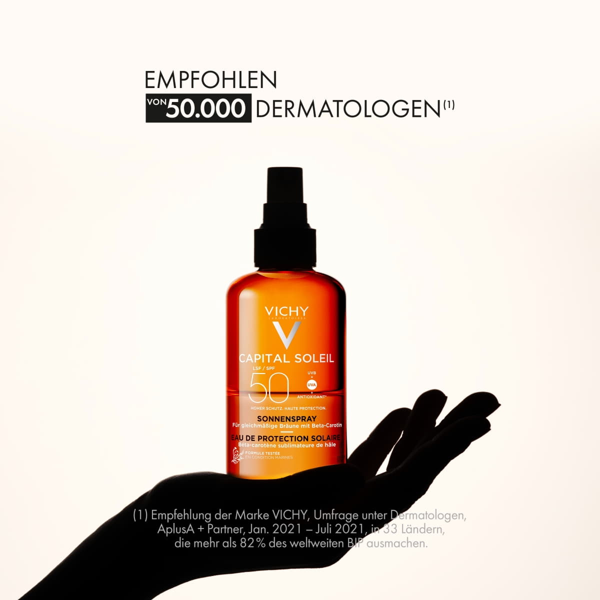 Eau de protection solaire SPF50 - prolonge le bronzage