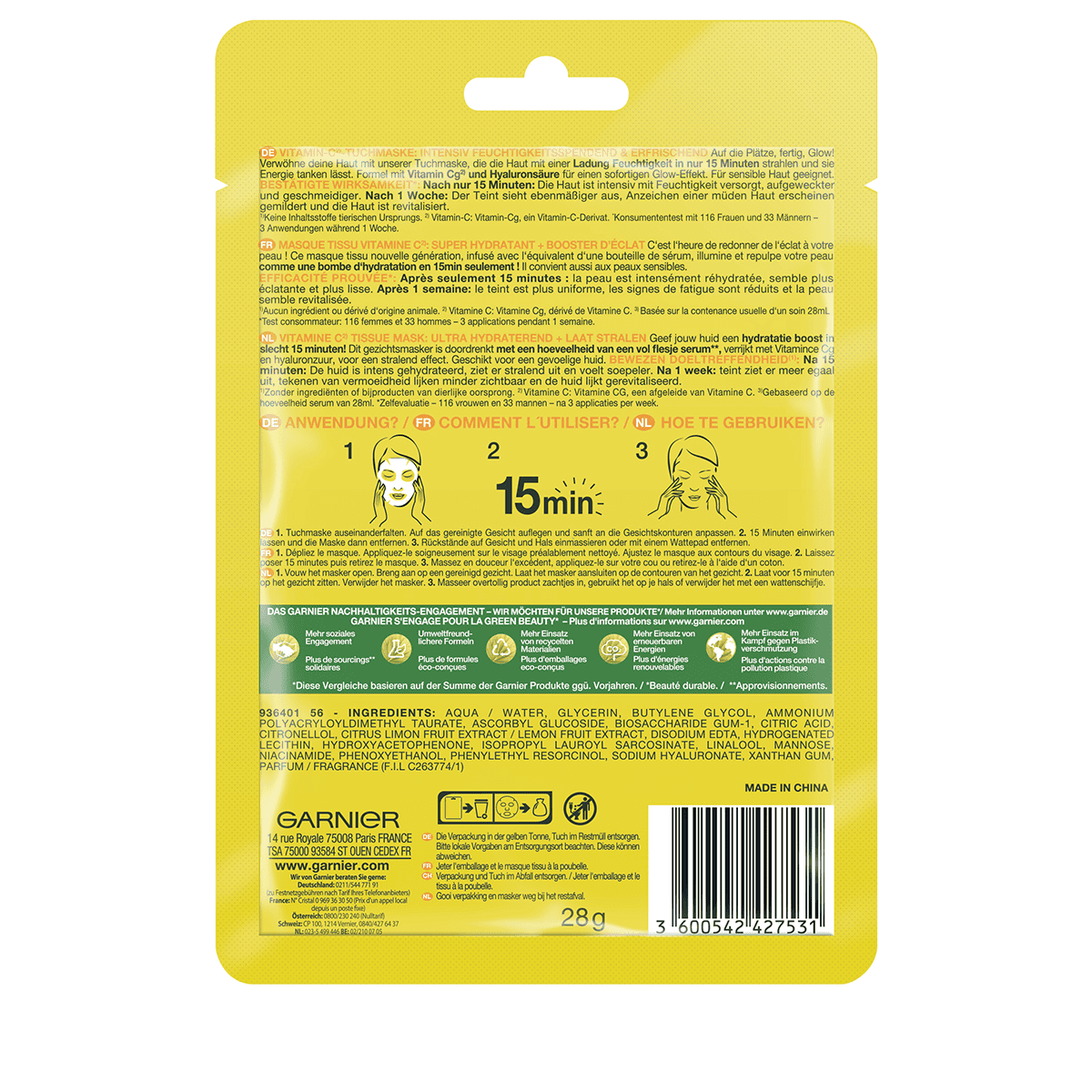 Vitamin C Intensive Moisturising & Glow Sheet Mask