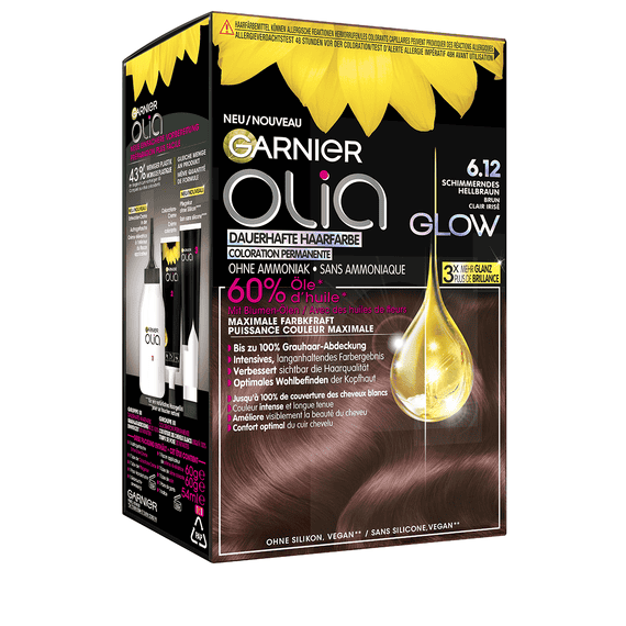 Glow Colore permanente per capelli 6.12 Marrone chiaro scintillante