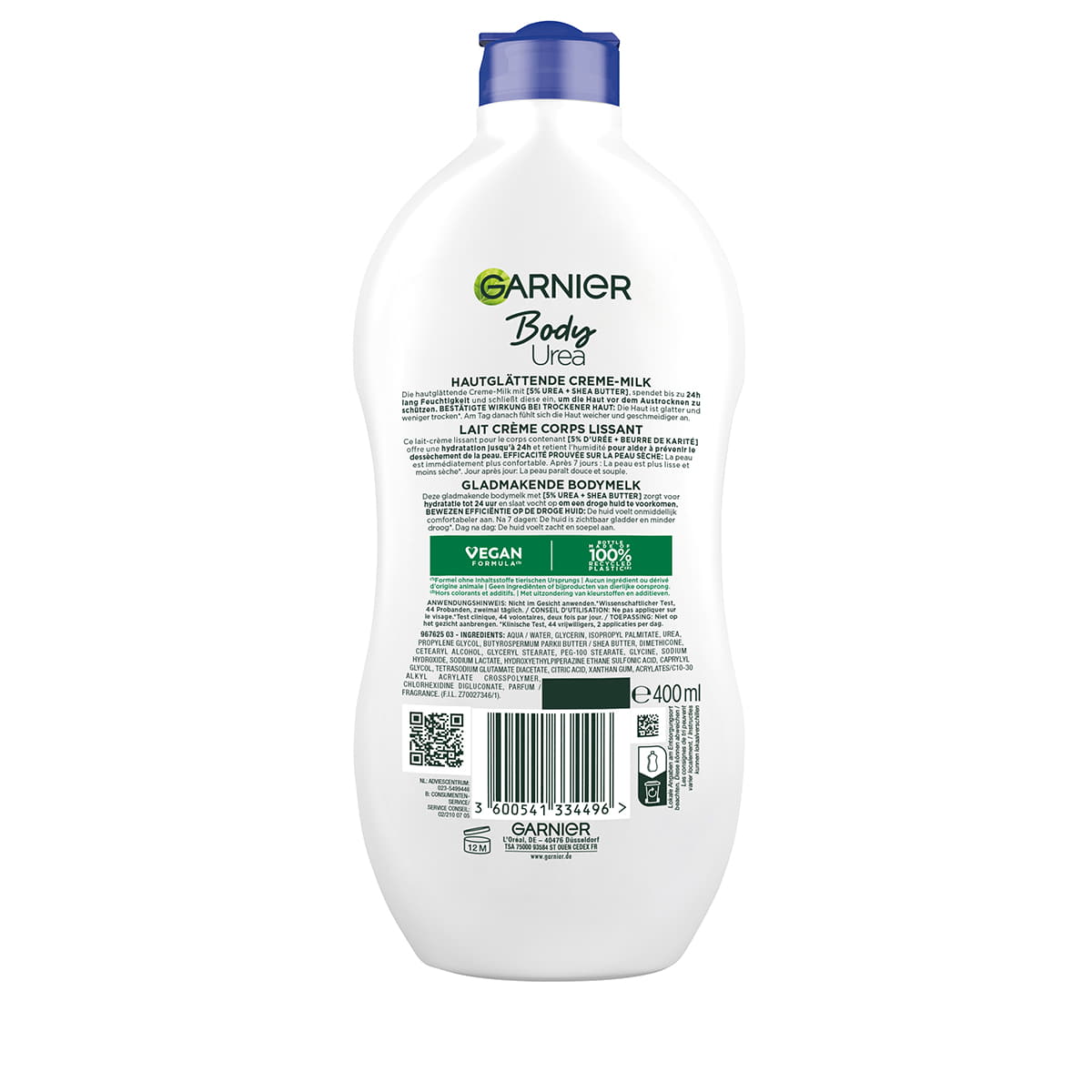 Lait crème lissant pour la peau à l'urée 24H