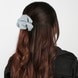 Knitted Scrunchie - light blue, off-white, orange