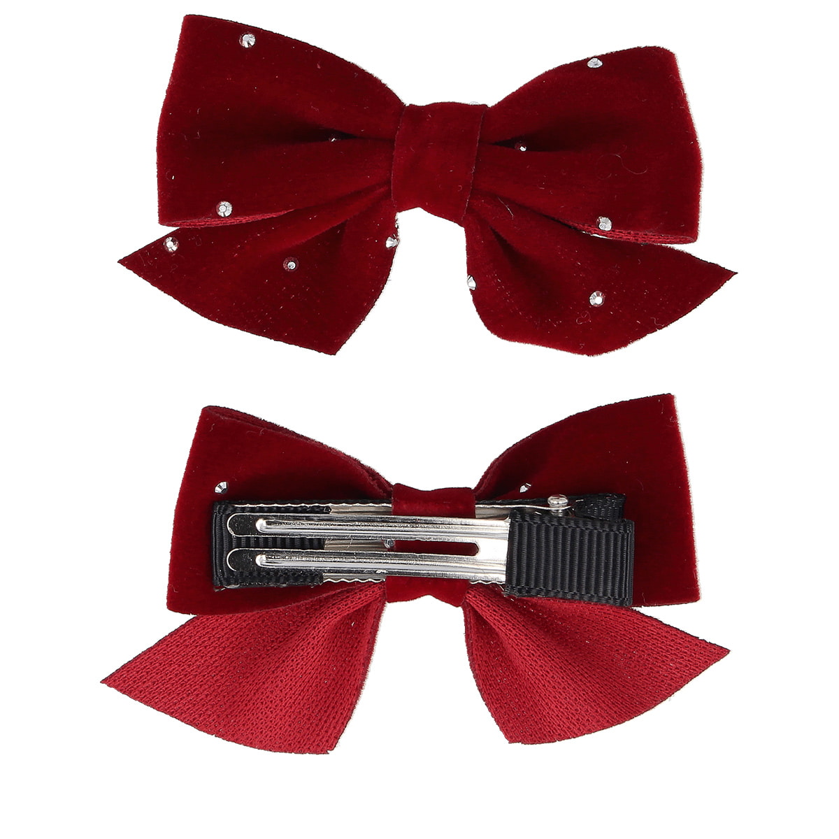 Clip per capelli con fiocchi rossi