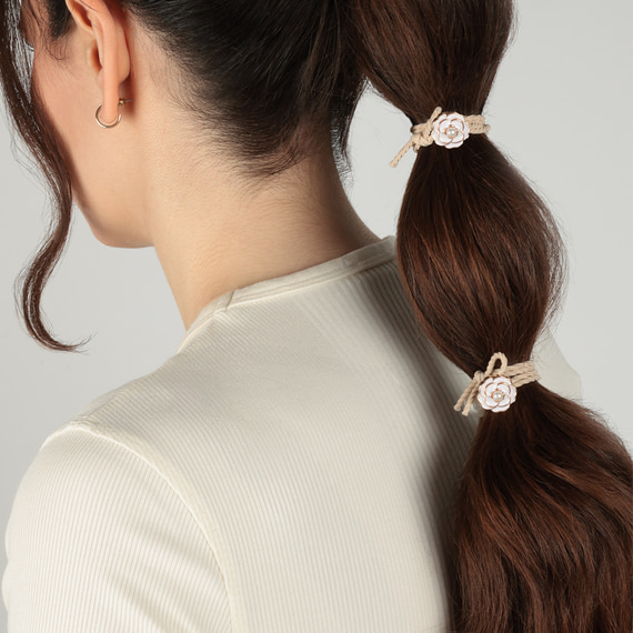 Haargummiset mit Deko - Beige