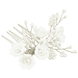 Haarkamm mit Blüten - Silber