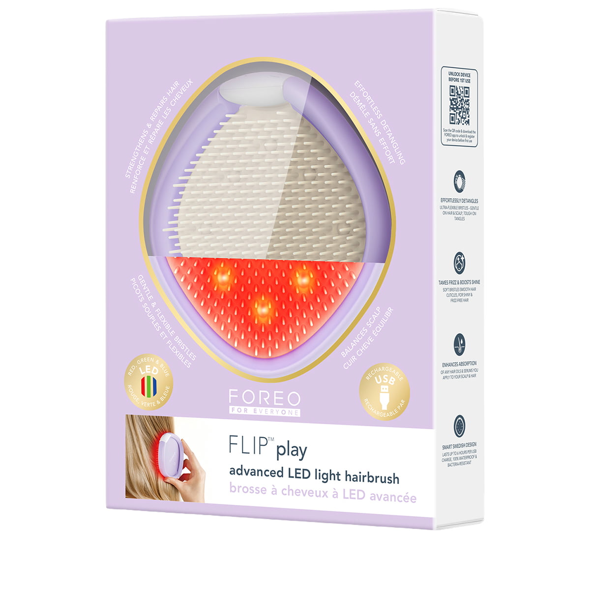 Flip Play Advanced LED Light Hairbrush
