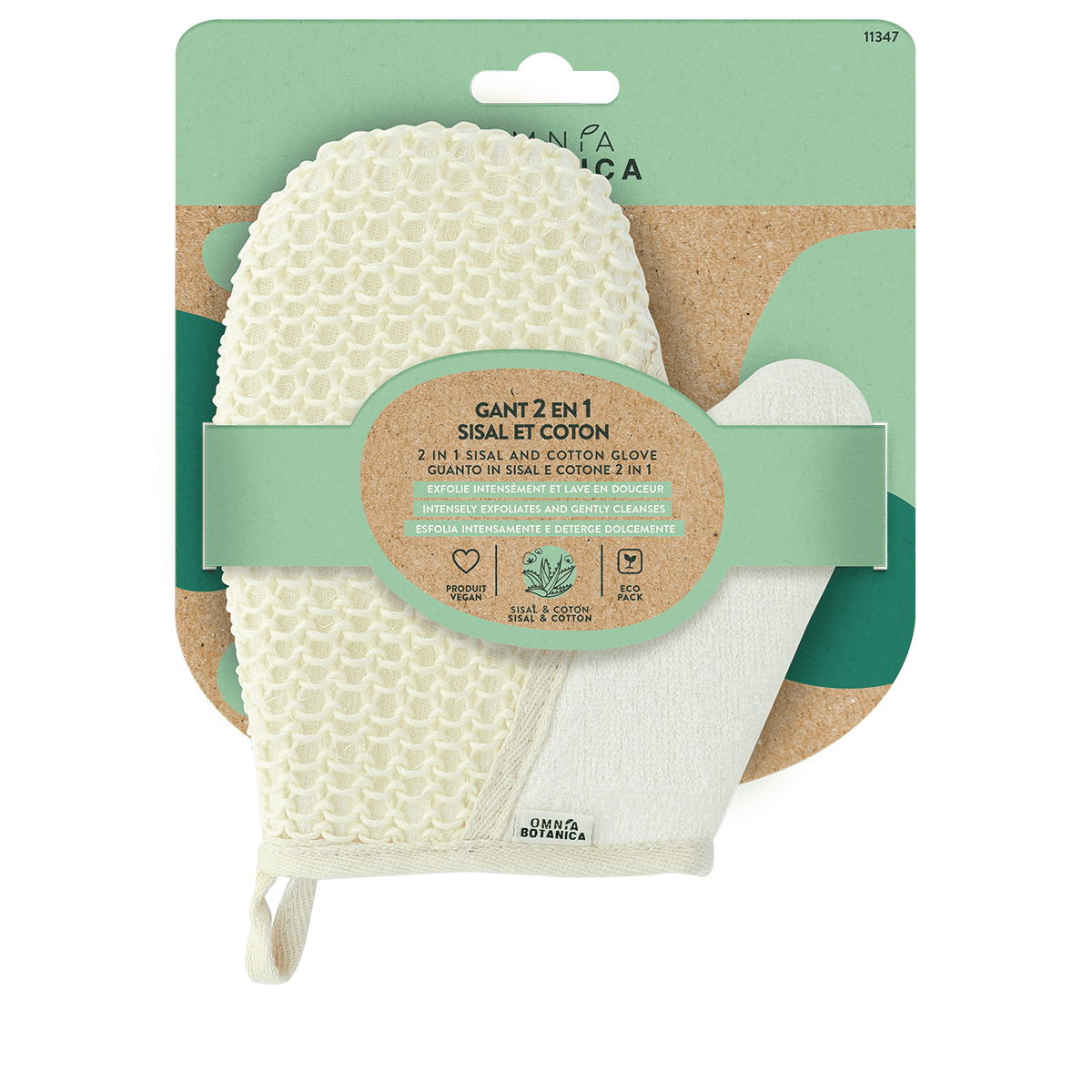 2 in 1 glove made of sisal and cotton