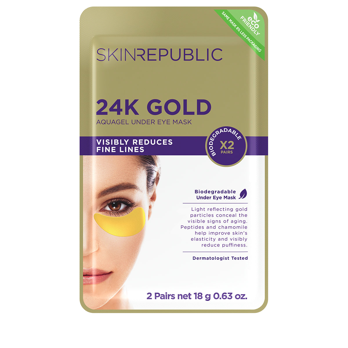 24K Gold Aquagel Under Eye Patches - 2 pairs