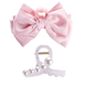 Pince À Cheveux Avec Perles Et Pince À Cheveux Avec Noeud - rose