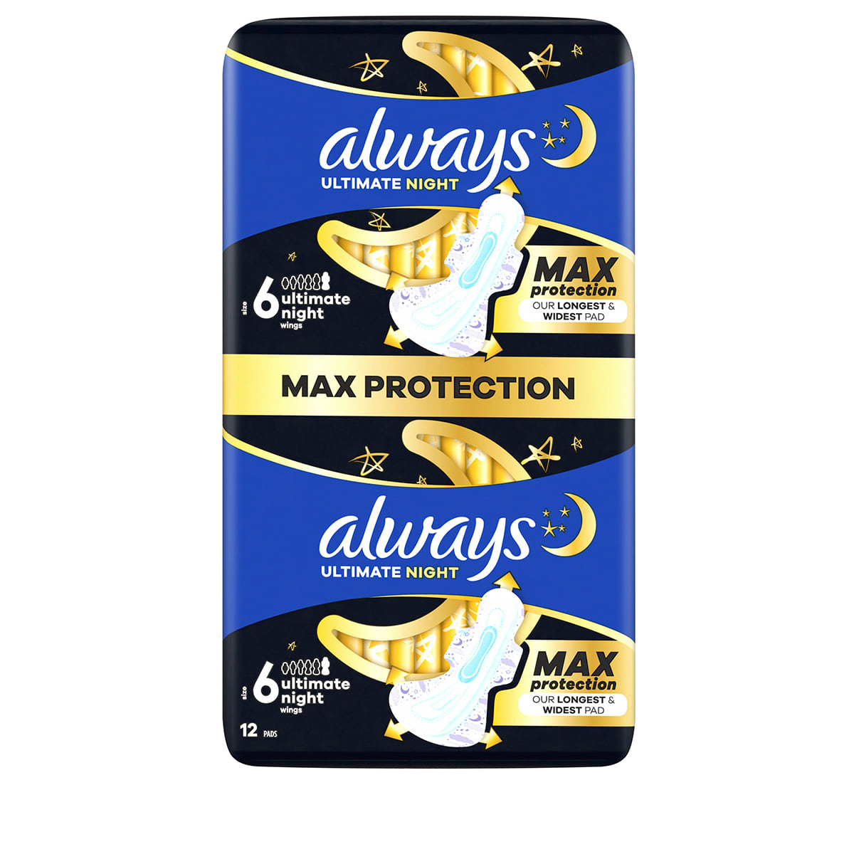 Binde Ultimate Night - Protection Maximale Avec Ailes Grand Pack - 12 pcs.