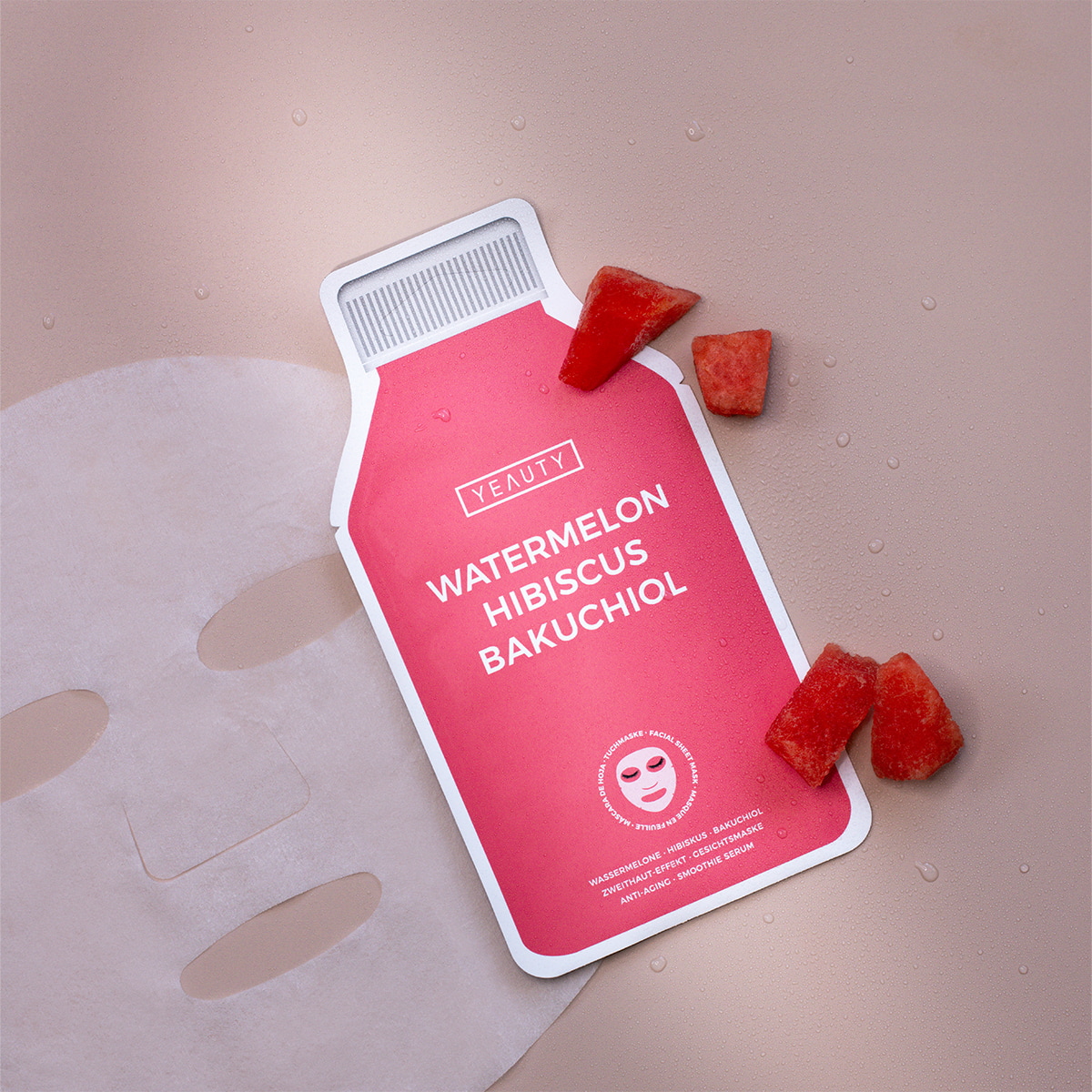 Sheet Mask Watermelon, Hibiscus, Bakuchiol