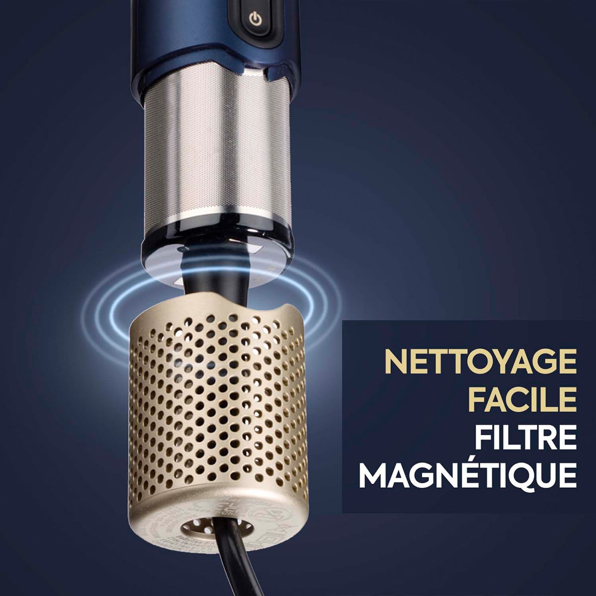 Brosse Soufflante Air Wand bleu/or AS6550CHE