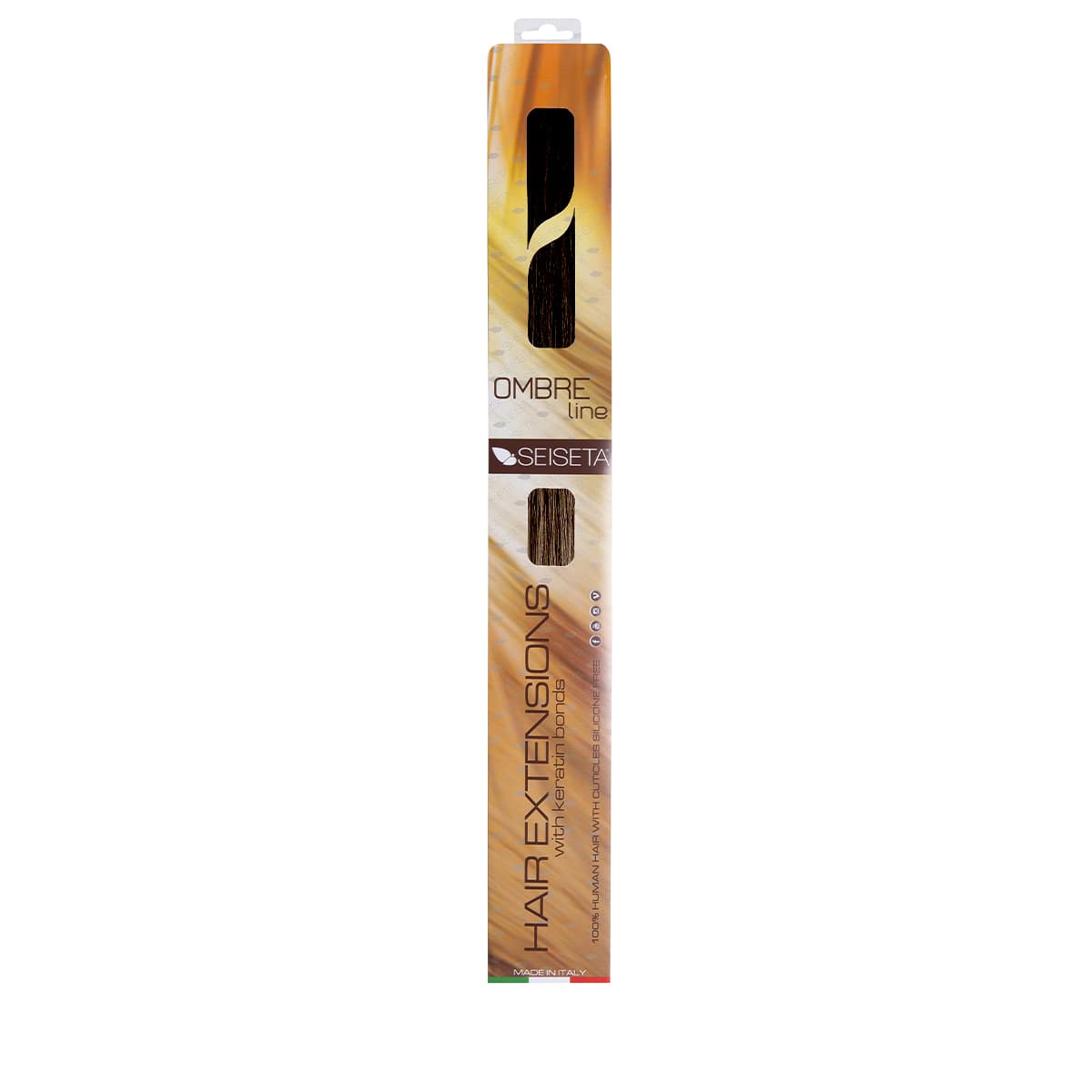 Keratin Hair Extensions 50/55 cm - 6/27, light brown/tobacco blond