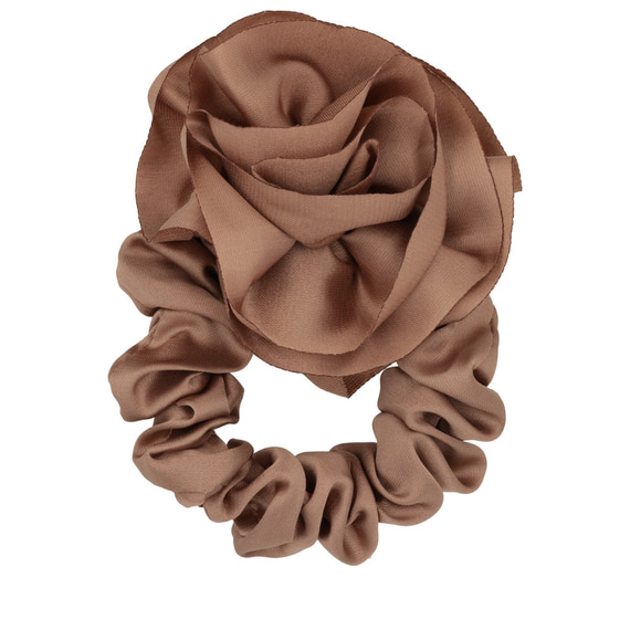 Scrunchie mit Rose - Braun