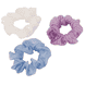 Transparent scrunchie with twisted elastic, 7 cm diameter, 3 pieces