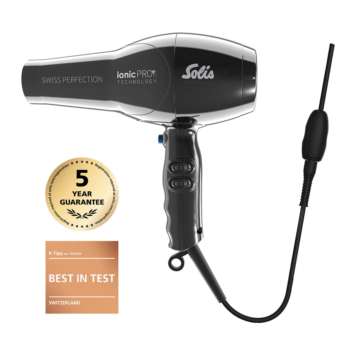 Swiss Perfection 360° ionicPro Nero Tipo 440 - Lunghezza Cavo 3 m