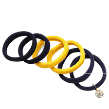 Hair band Yoga soft, 6 pcs, navy, yellow, black