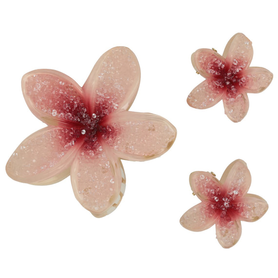 Lotus Haarklemme mit Kristalleffekt - Rosa