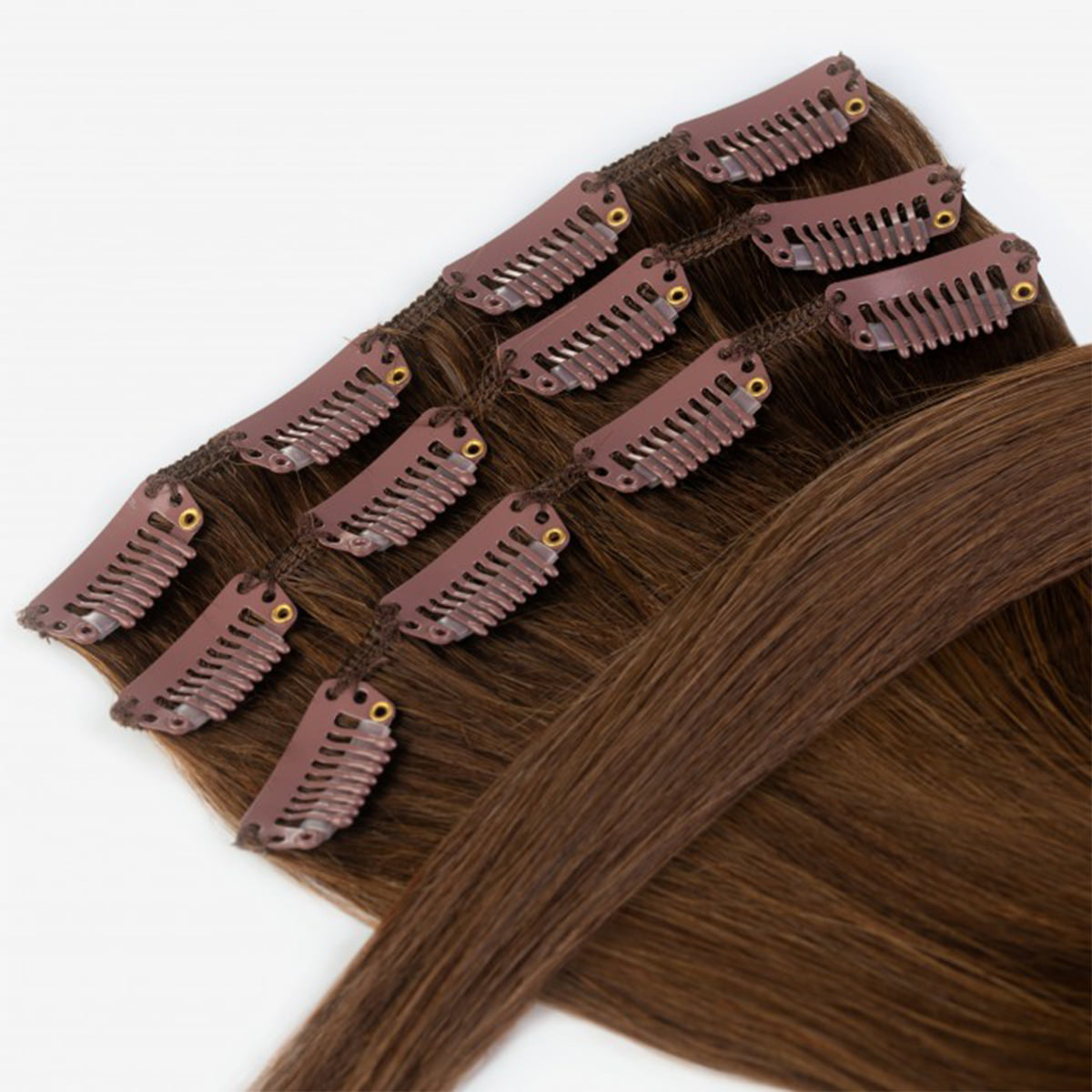Hair Extensions With Clips 50/55 cm - 33, Light Mahogany Brown