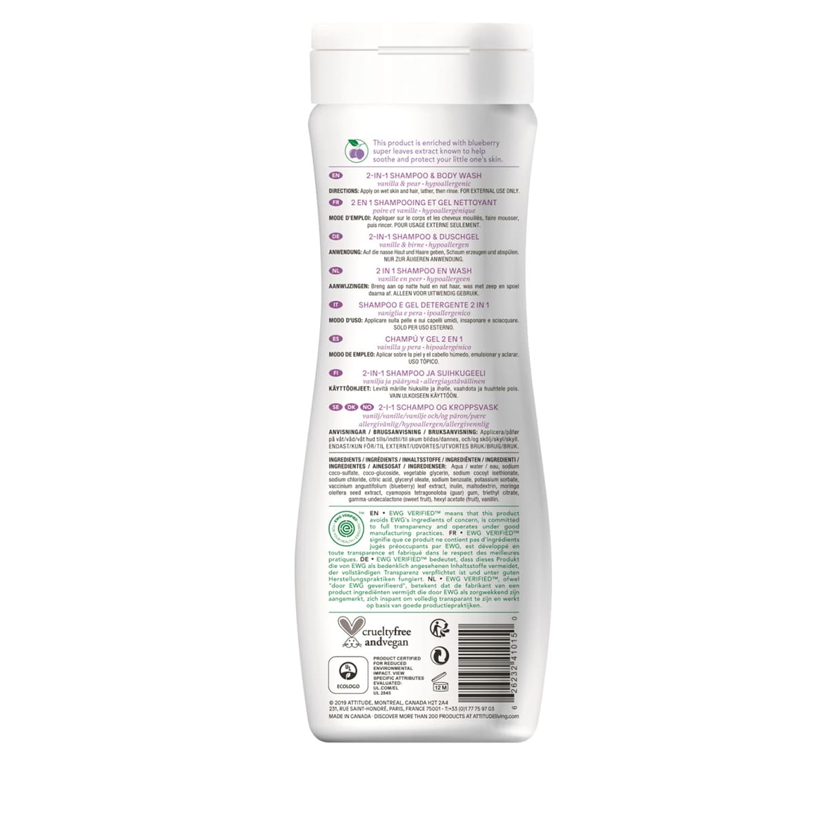 Shampoo & docciaschiuma 2 in 1 vaniglia pera