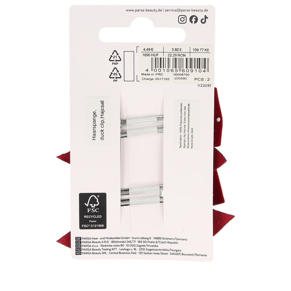 Clip per capelli con fiocchi rossi