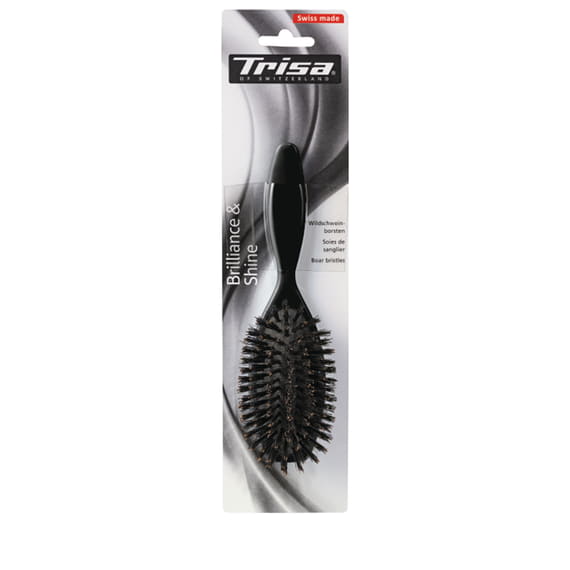 Spazzola per Capelli Basic Brilliance & Shine - rotondo Spazzola in Setole di Cinghiale