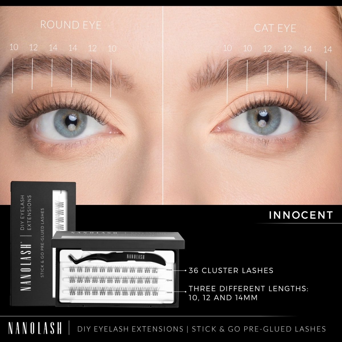 Diy Eyelash Extensions Stick & Go Pre-Glued Lashes Innocent