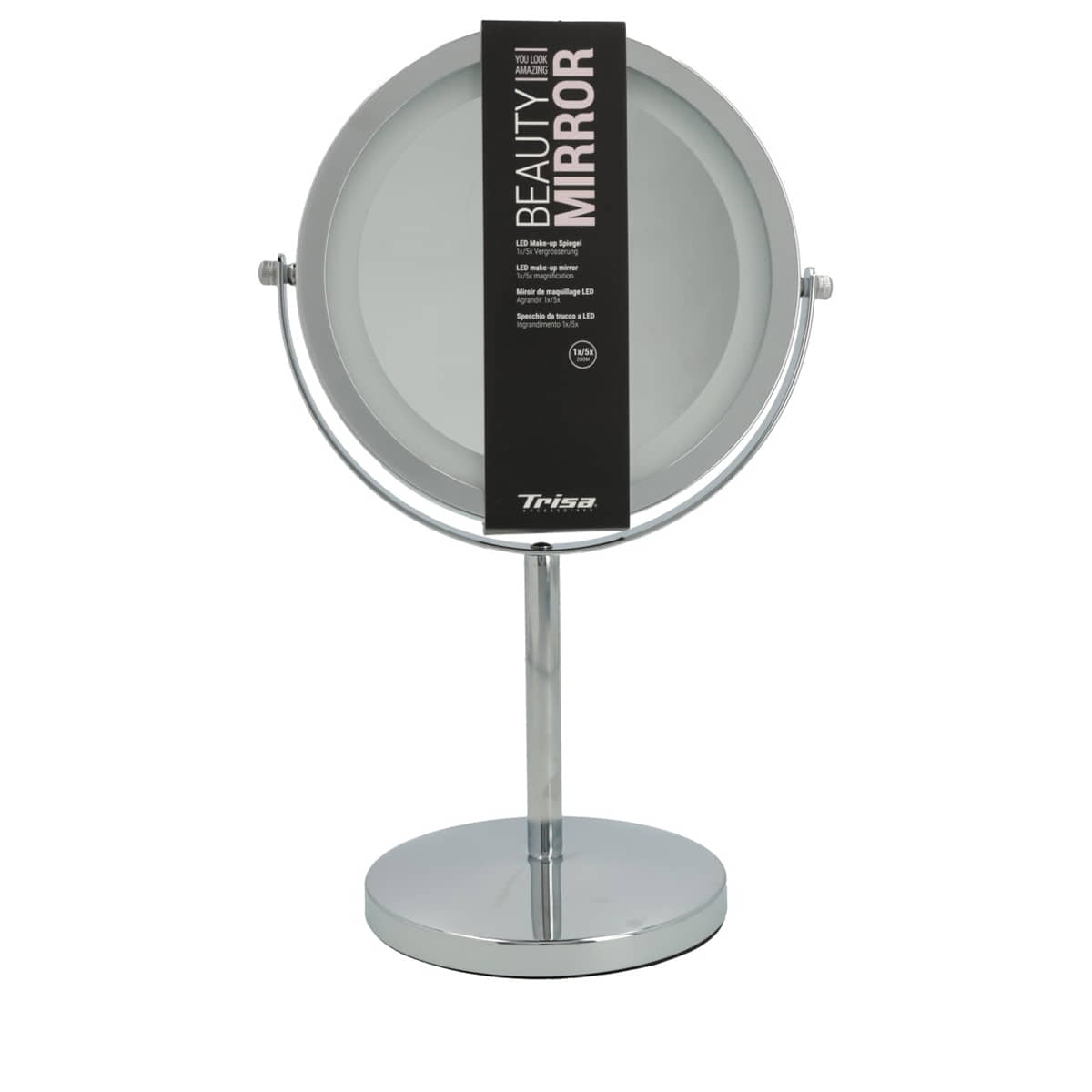 LED Make-up Mirror - silver, x1 and x5