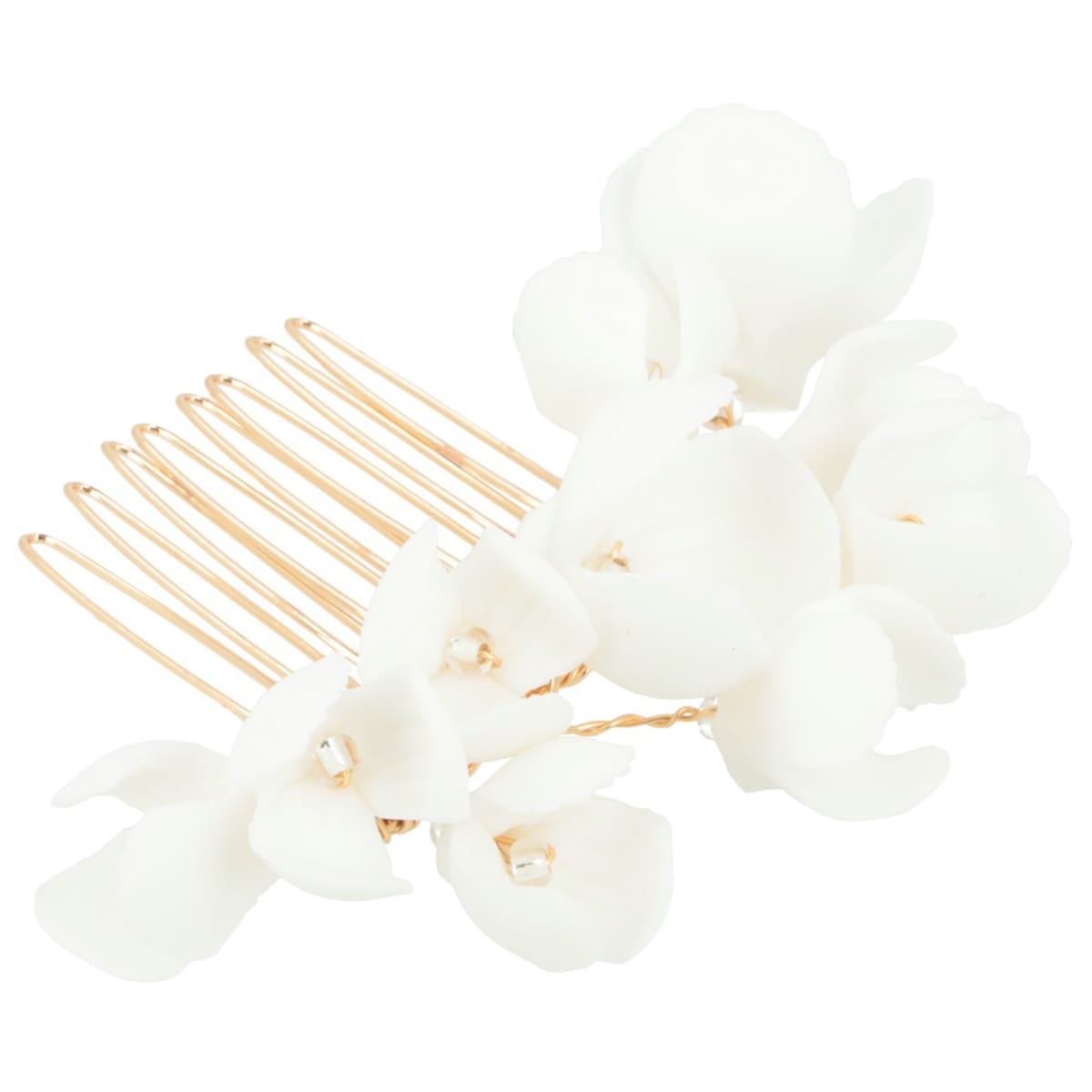 Piccolo Pettine Per Capelli Con Fiori In Ceramica