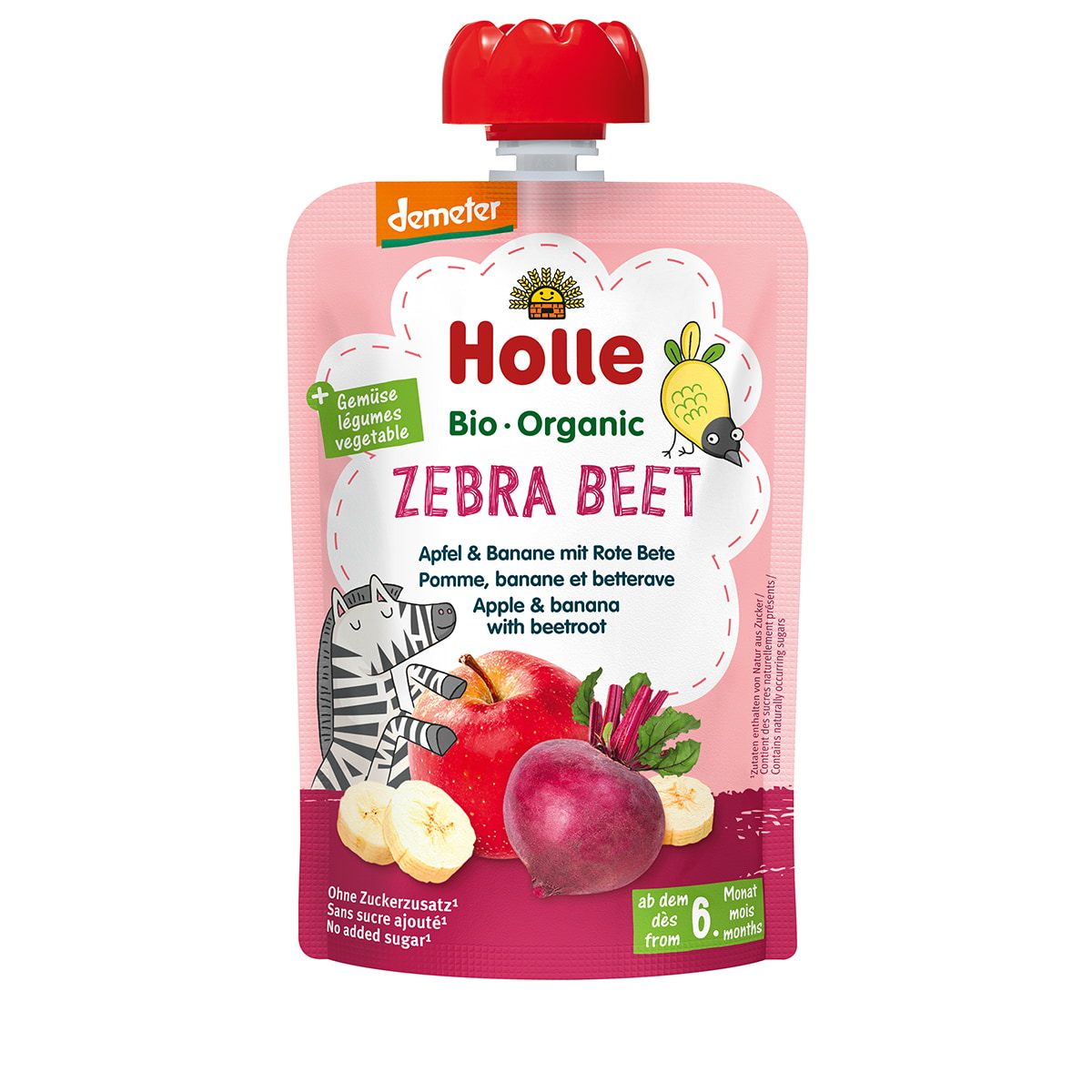 Zebra Beet Pouchy - Apfel & Banane mit Rote Bete