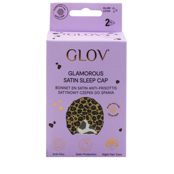 Glamorous Satin Sleep Cap - Cheetah