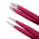 Mini Tweezers Slanted and Pointed Set Celestial Fuchsia
